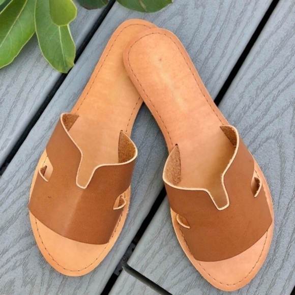 Cognac Slip-on Flats - Picture 1 of 7